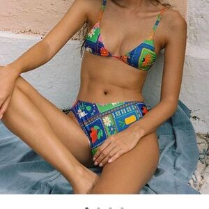 Oneone swimwear Colorful Patterned Bikini Set